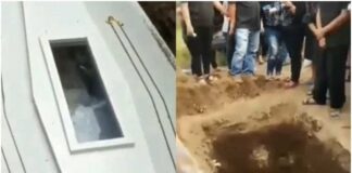 Shocking Moment As Corpse Wave Inside coffin (See Video) Corpse