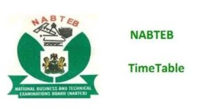 NABTEB Timetable May / June 2020 NBC / NTC Examinations NABTEB