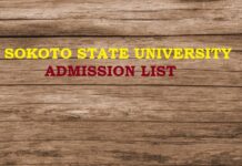 Sokoto State University SSU Admission List 2020/2021 Academic Session Is Out Sokoto State University SSU Admission List 2020/2021 Academic Session Is Out