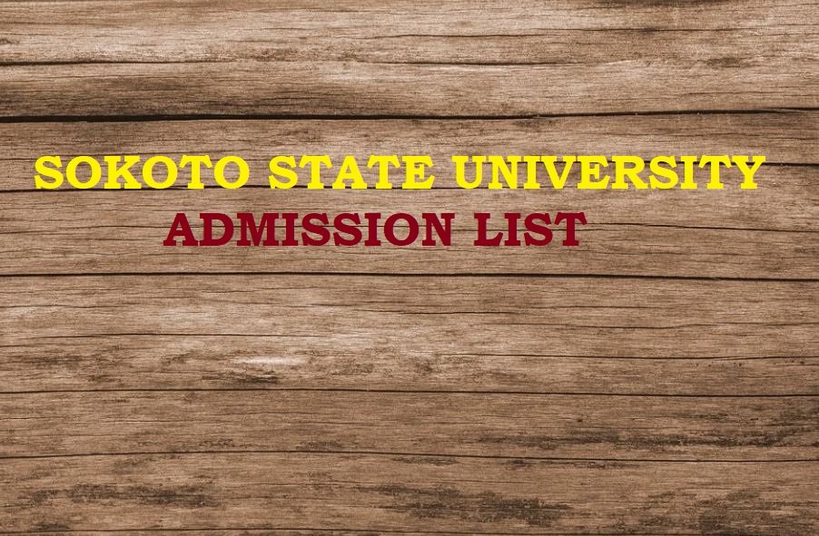 Sokoto State University SSU Admission List 2020/2021 Academic Session Is Out